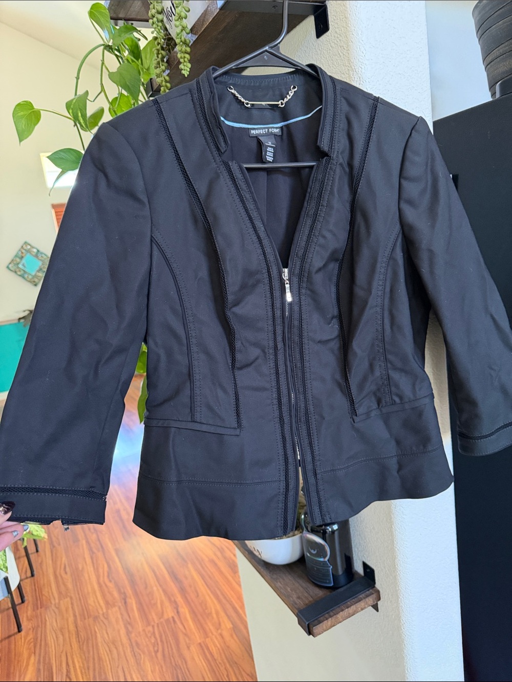 White House Black Market  Black Zip-Front Women's Jacket